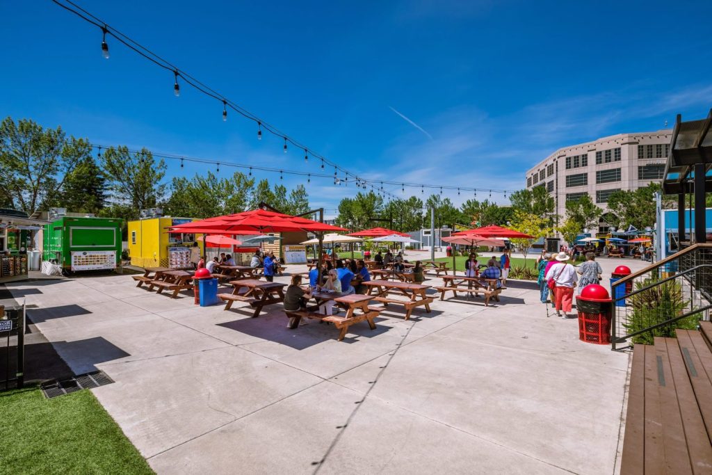 BG Food Cartel food truck space in Portland, Oregon, a popular restaurant destination for families traveling with kids