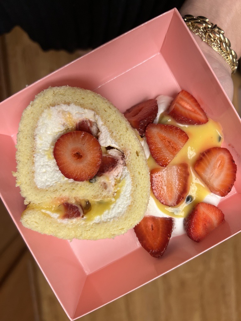 The best food and drinks in San Diego to try this month featuring Strawberry Roll Cake from Кіосі X Home Ec pop-up