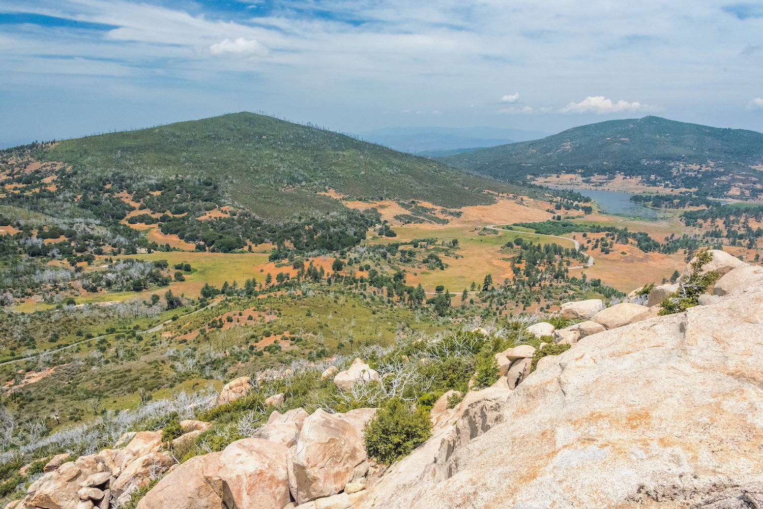 View from the top of Stonewall Peak Trail, a popular San Diego hike in Julian overlooking Cuyamaca Rancho State Park