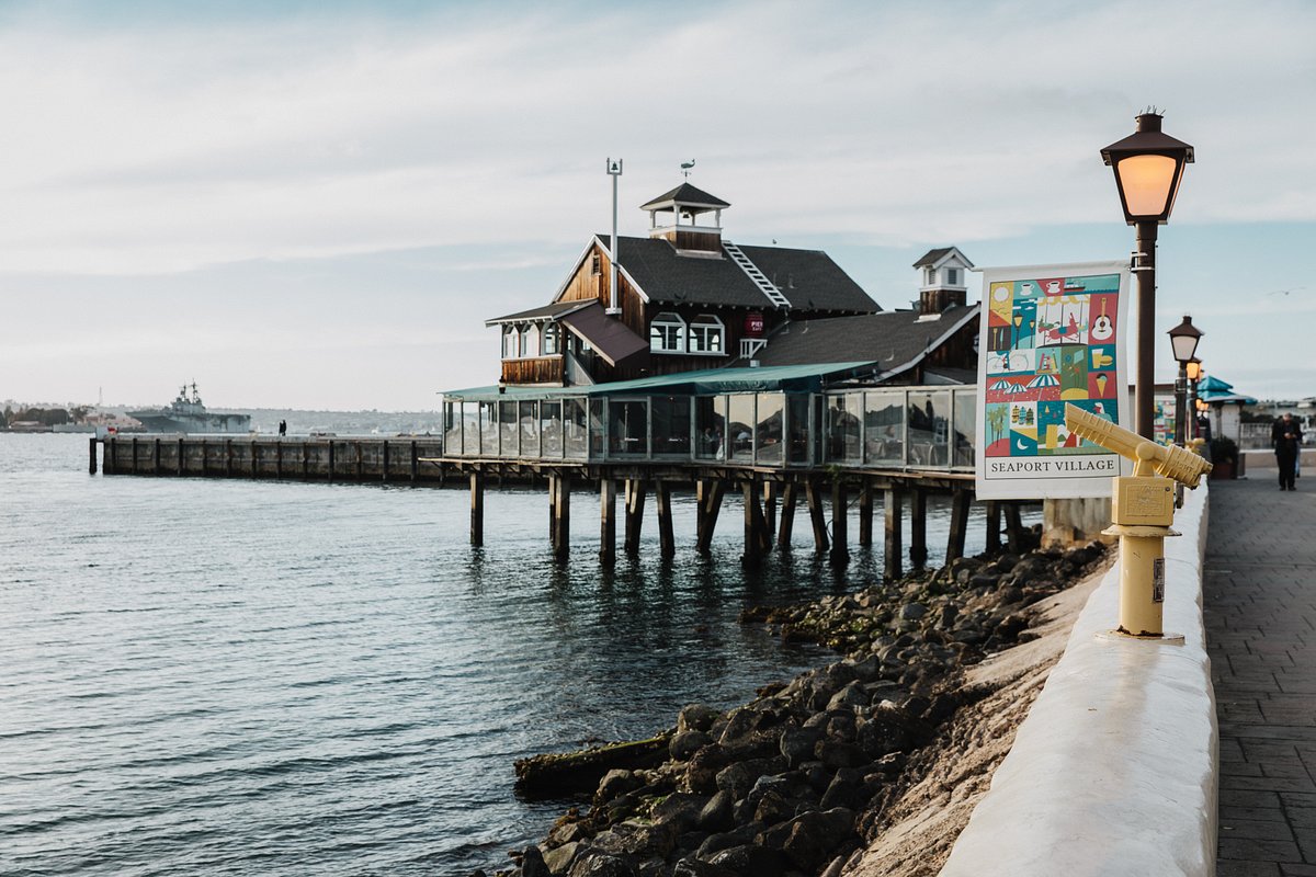 Free activities and things to do in San Diego featuring a dockside restaurant at Seaport Village near downtown