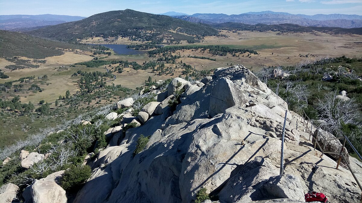 View from the top of Stonewall Peak Trail, a popular San Diego hike in Julian overlooking Cuyamaca Rancho State Park