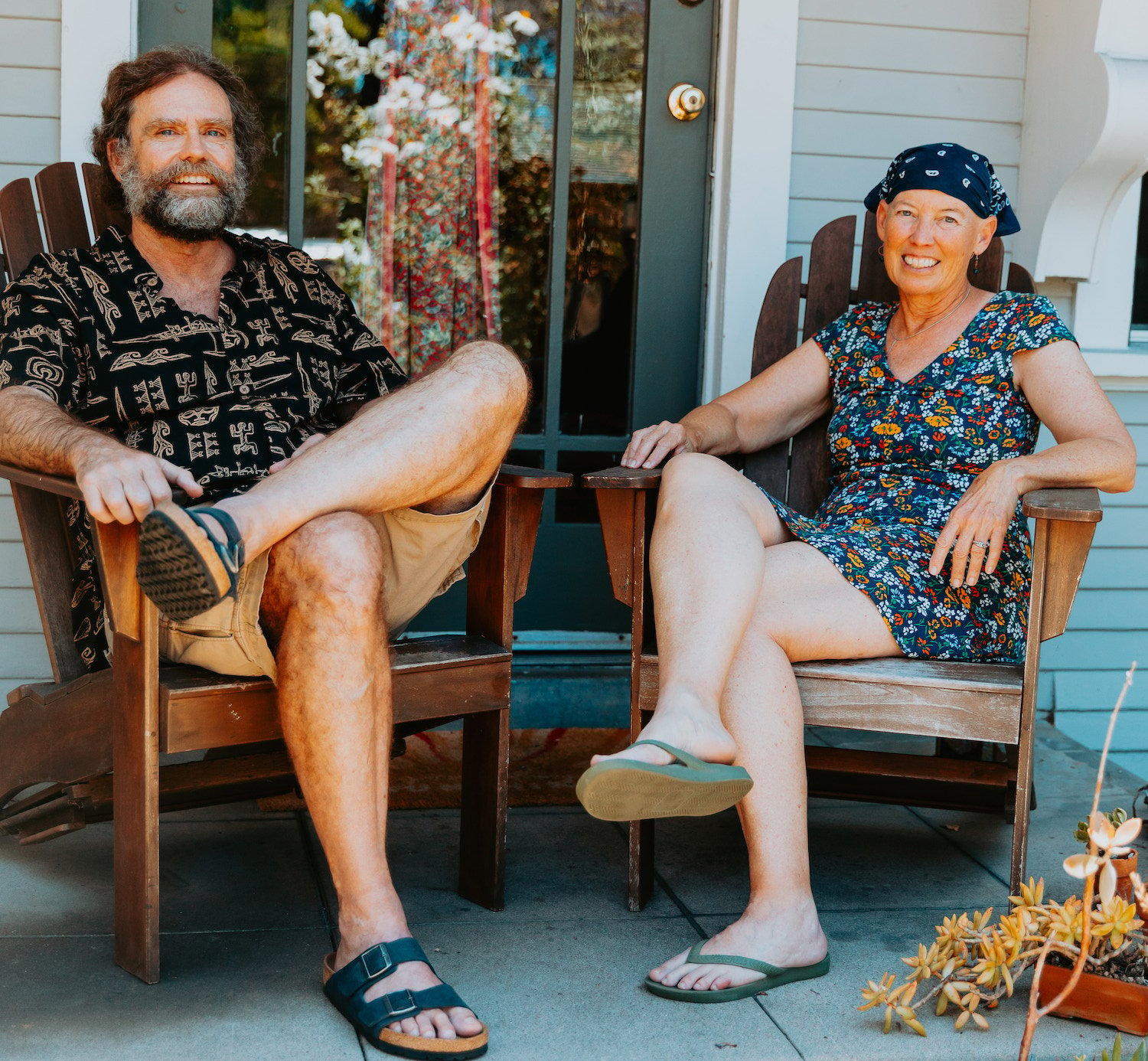 Two long-time residents of Golden, Hill San Diego, professors Kelly Mayhew and Jim Miller of San Diego City College