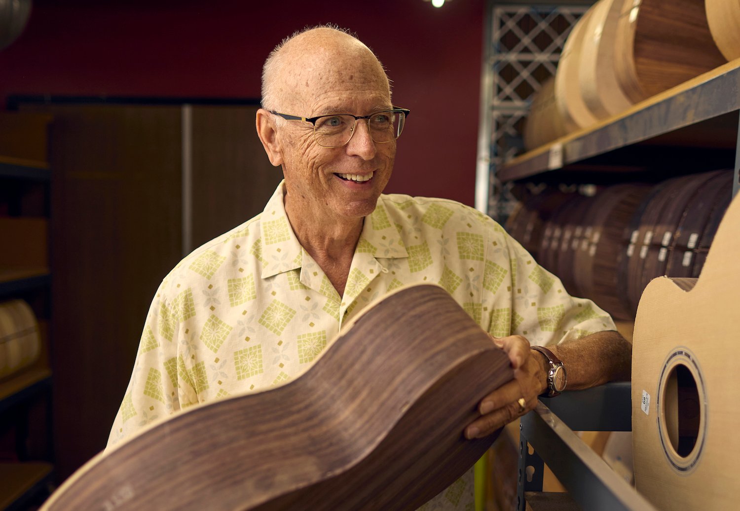 San Diego Acoustic Guitar brand Taylor Guitars featuring founder Bob Taylor on the brand's 50th anniversary