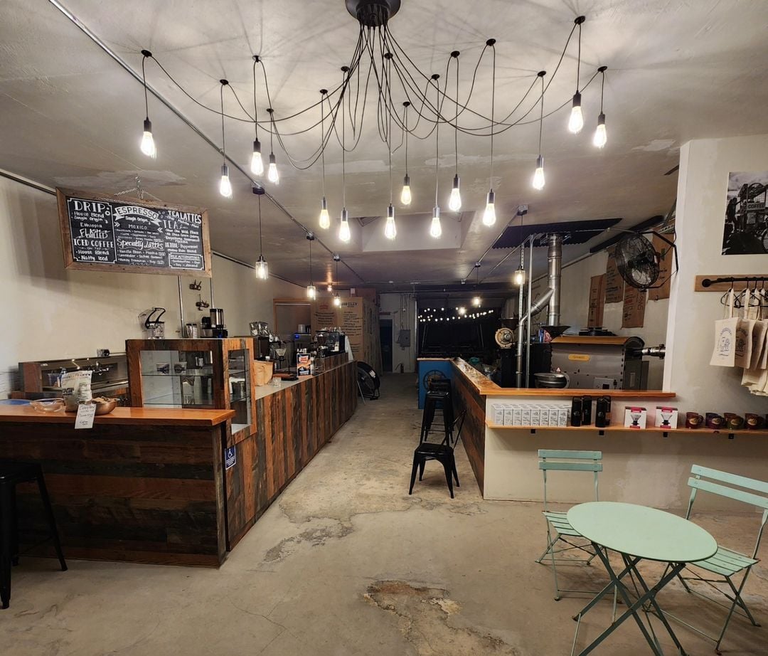 Interior of new San Diego coffee shop Coffee Cycle in Ocean Beach 