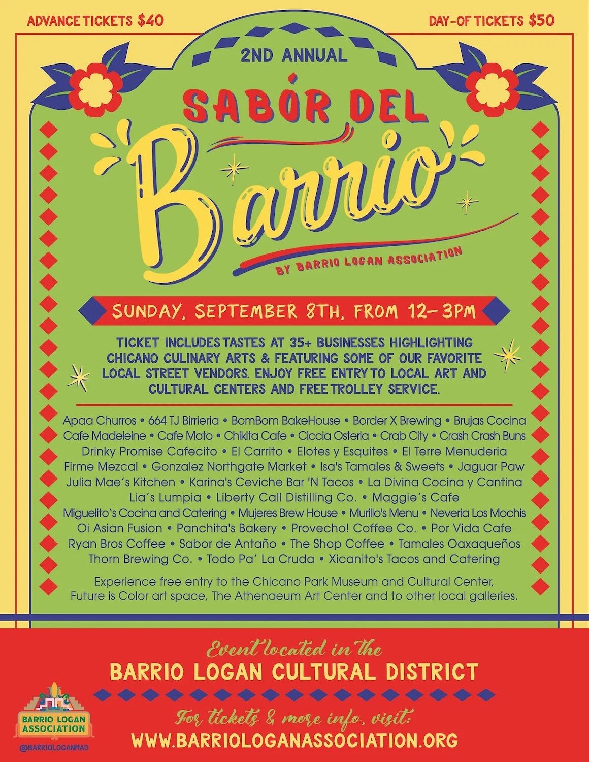 San Diego upcoming food an drink event Sabor Del Barrio in Barrio Logan on September 8, 2024