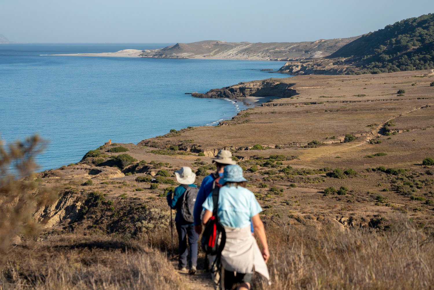 Channel Islands state -park featuring Santa Rosa Island California with hikers