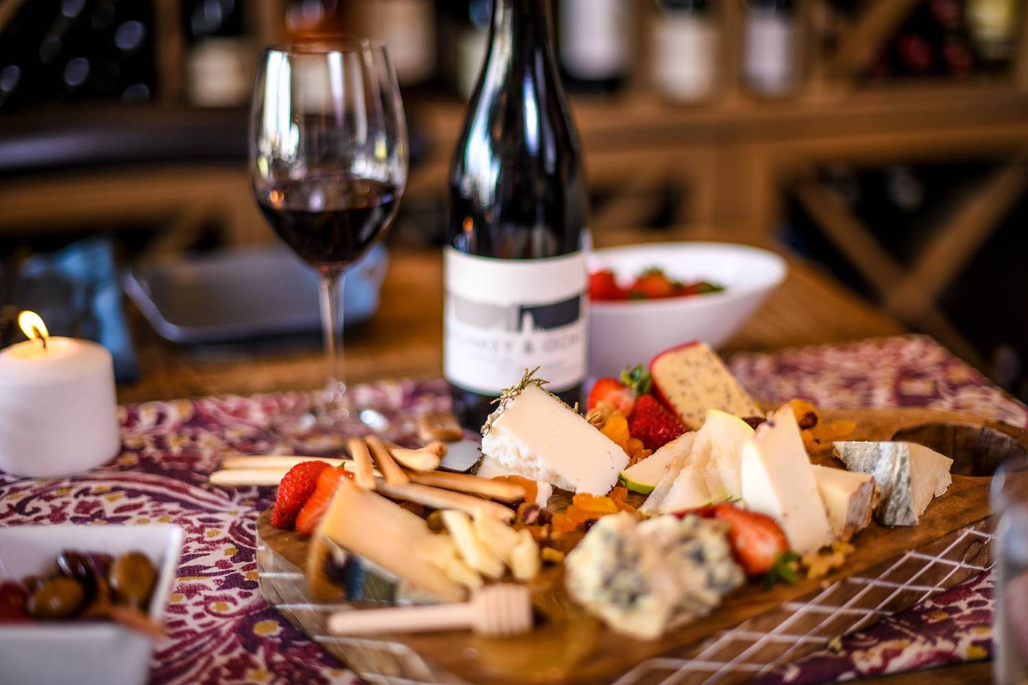 Best wine bars in San Diego featuring charcuterie and wine glasses in Village Vino in Kensington