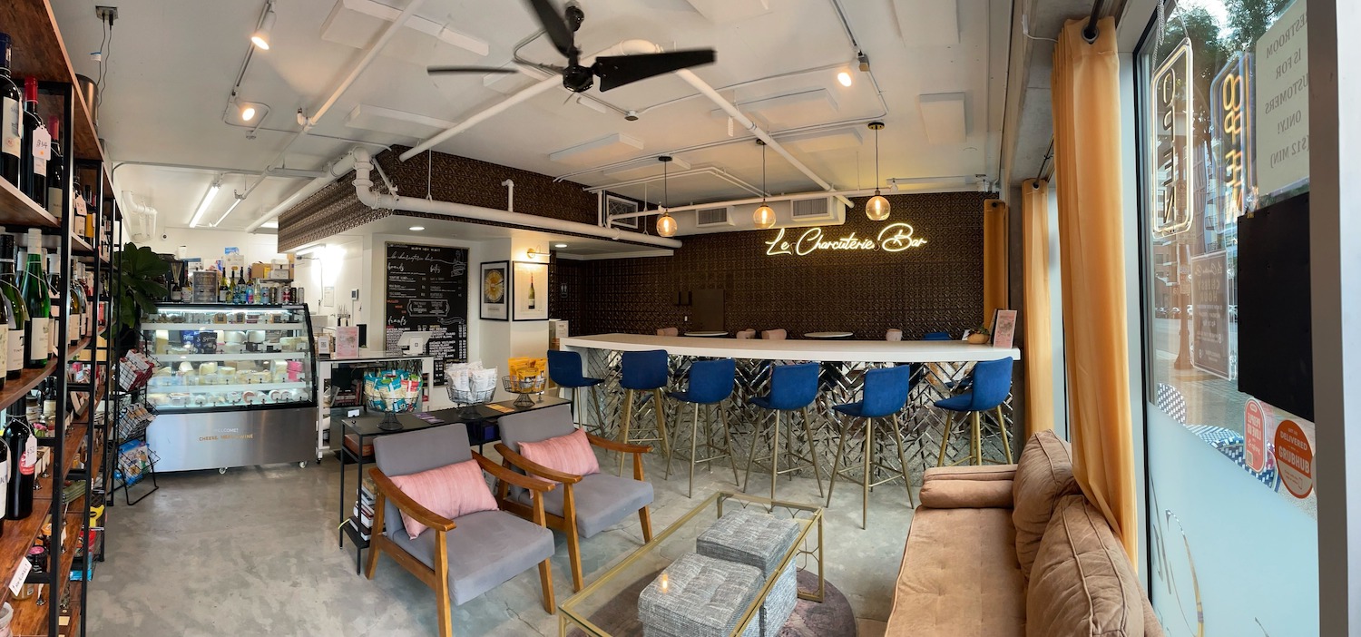 Interior of San Diego wine bar and shop Le Charcuterie Bar in Downtown