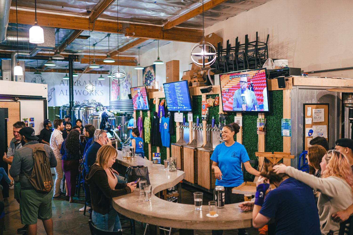 Interior of San Diego brewery Ataraxia Aleworks in Kearny Mesa which is up for sale by the owners