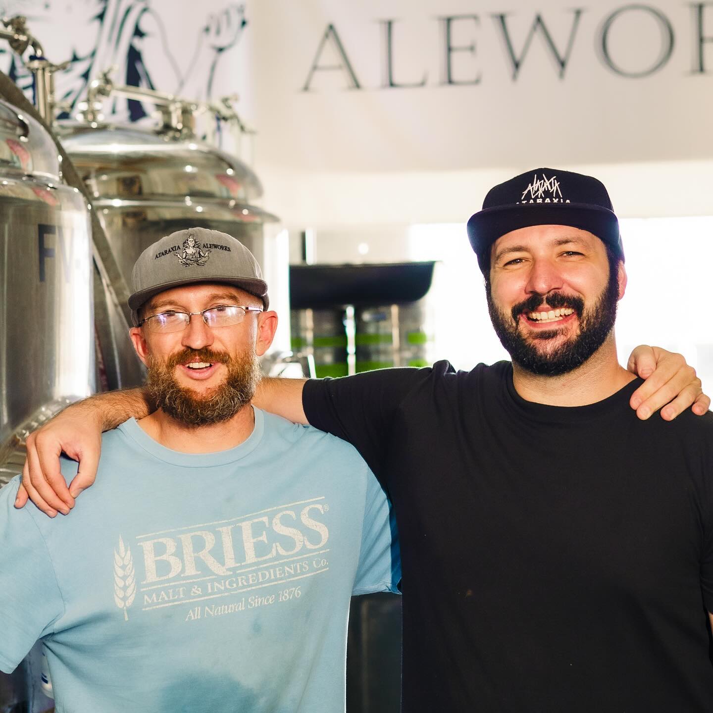 San Diego brewery Ataraxia Aleworks owners Daren Rudy and Alex Kim who are putting the Kearny Mesa brewery for sale 