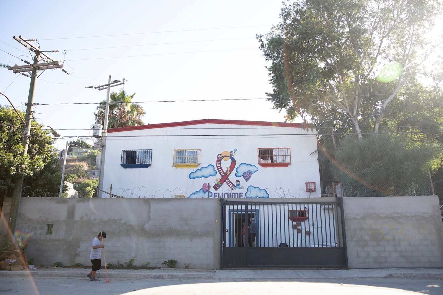 Exterior of Juana Ortiz's orphanage in Tijuana called Eunime Por Tijuana providing care for children with HIV