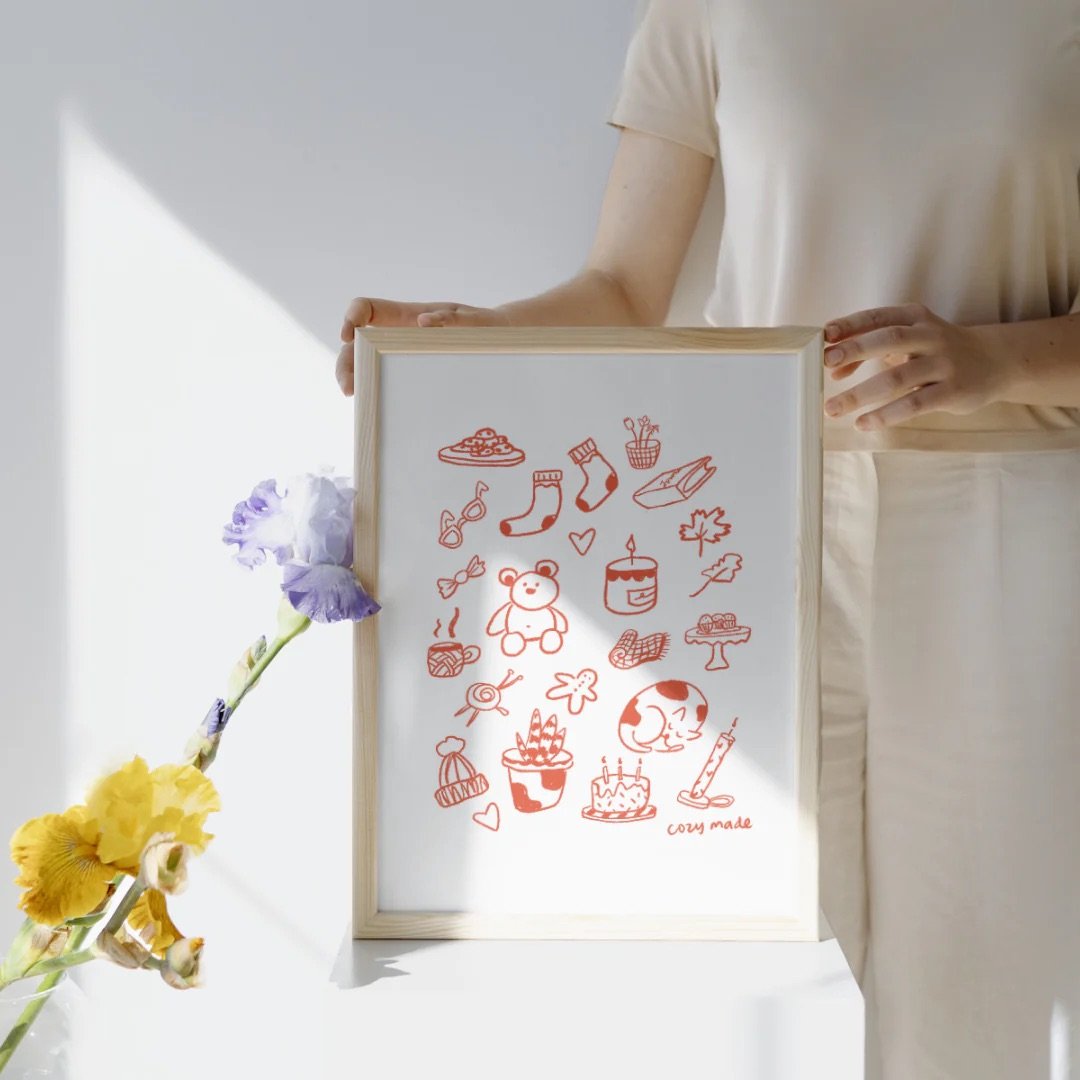 San Diego gifts to buy this holiday season featuring Red Cozy Things Print from Cozy Made Designs