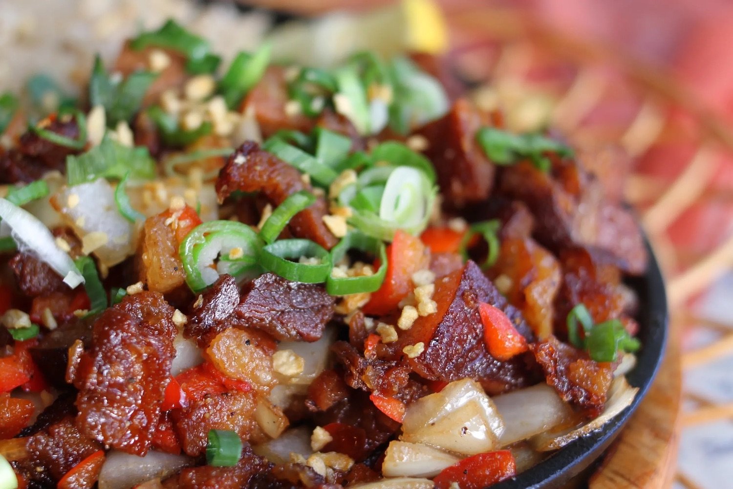 Best Filipino food dishes in San Diego featuring Pork Sisig from Lutchi and Mary in San Marcos