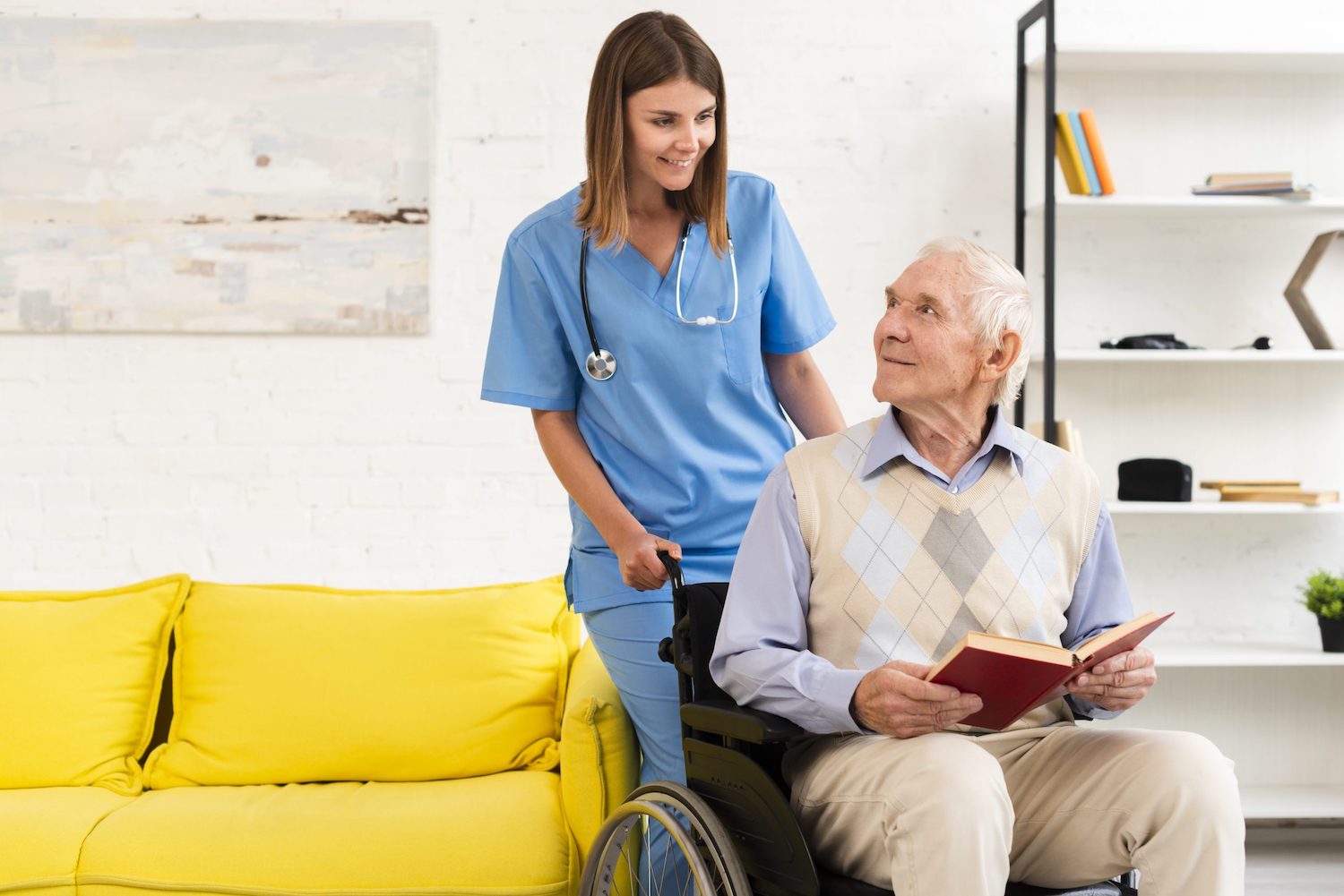 UCSD Health nurse taking care of an elder patient as part of the organization's Health at Home