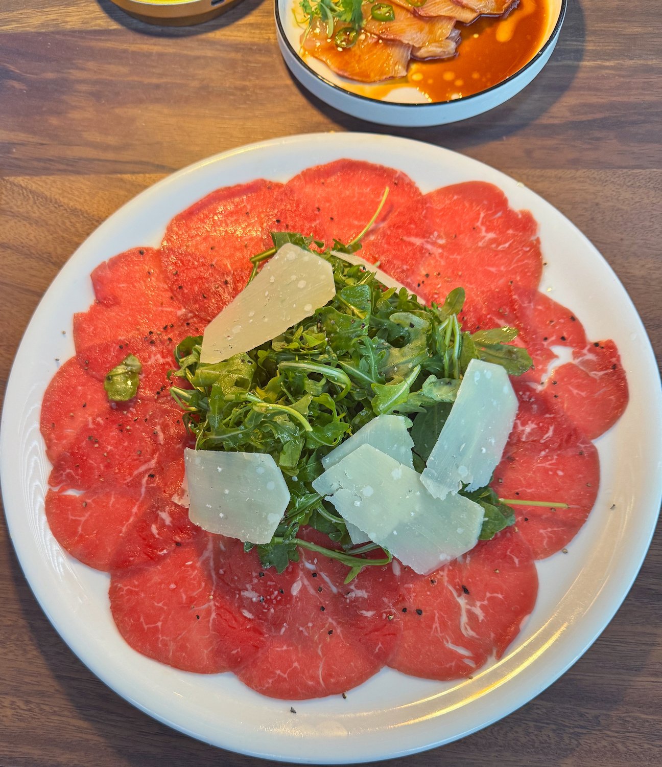 Beef Carpaccio from The Amalfi Llama at Westfield UTC La Jolla