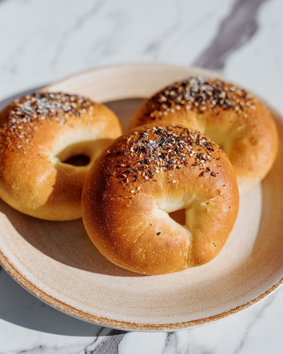 Everything mochi bagel from Asa Bakery & Cafe in East Village