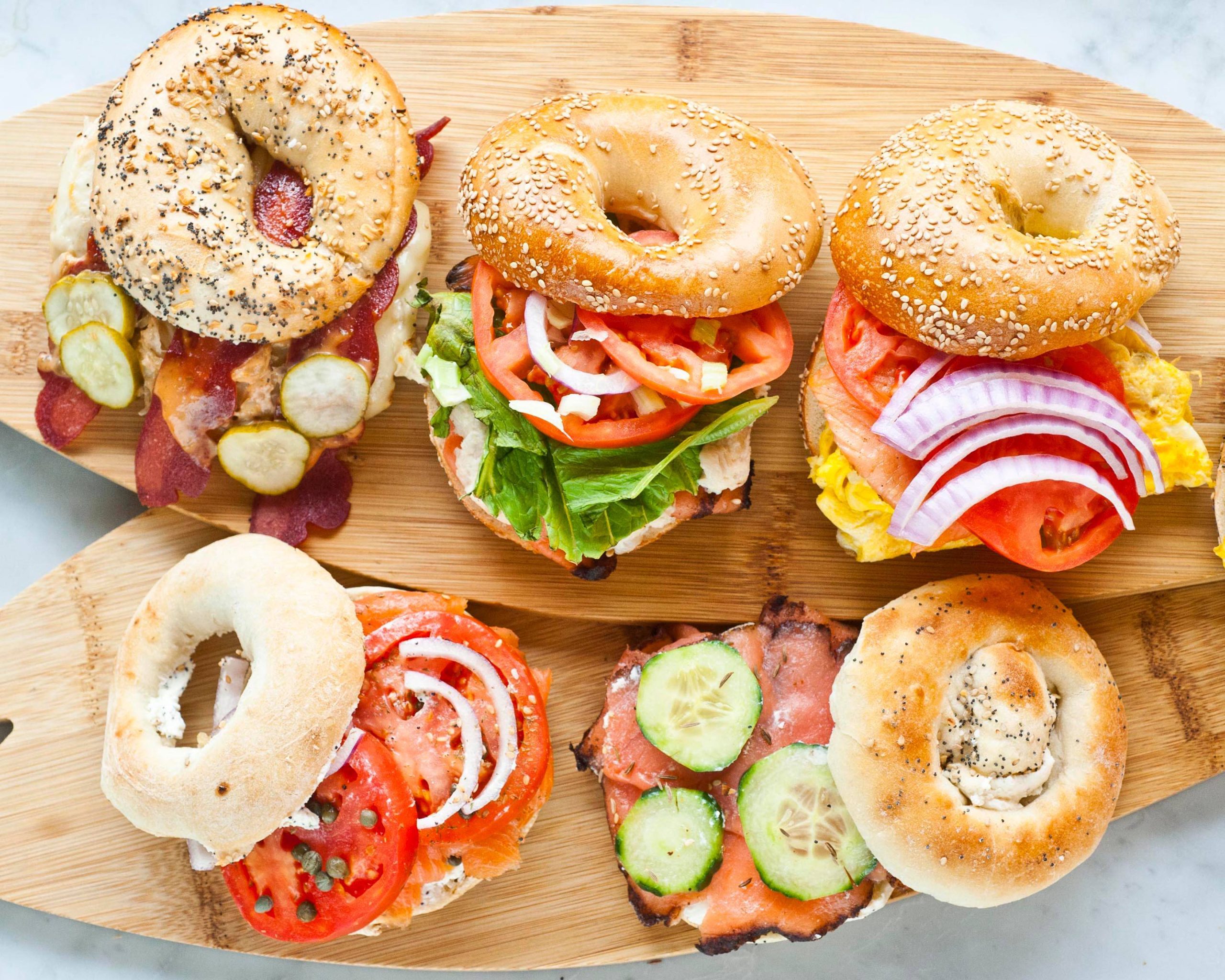 Bagel sandwiches from San Diego bakery I Love Bagels in Oceanside