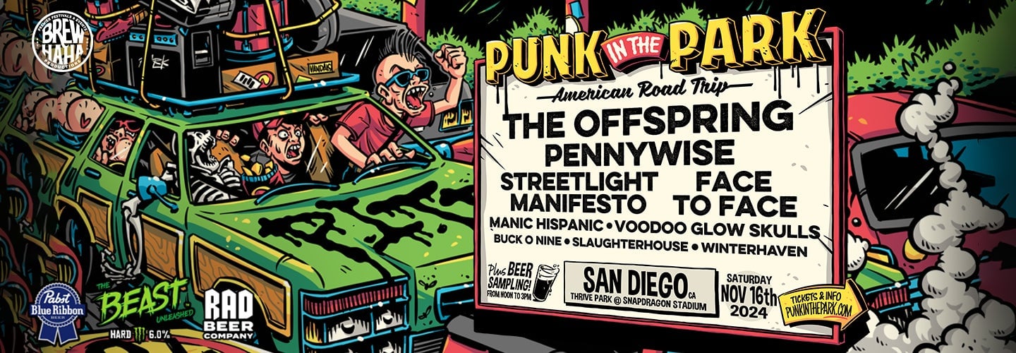 Things to do this weekend in San Diego Nov. 6-10, 2024 featuring Punk in the Park punk music festival at Snapdragon Stadium with a lineup flyer