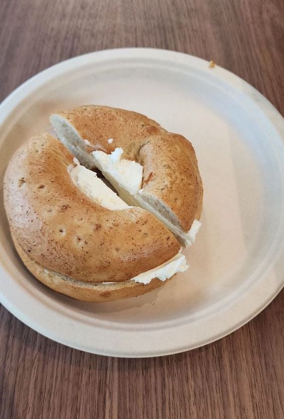 French toast bagel from San Diego bagel shop and cafe Spill the Beans