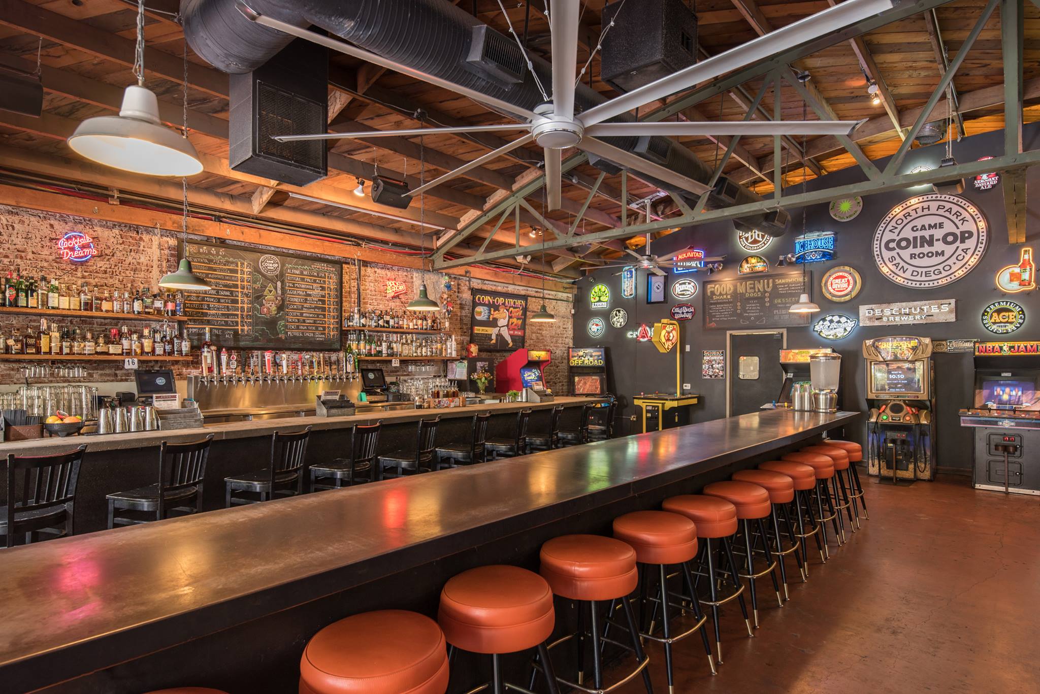 Interior of San Diego bar Coin-Op in North Park celebrating its 11th anniversary