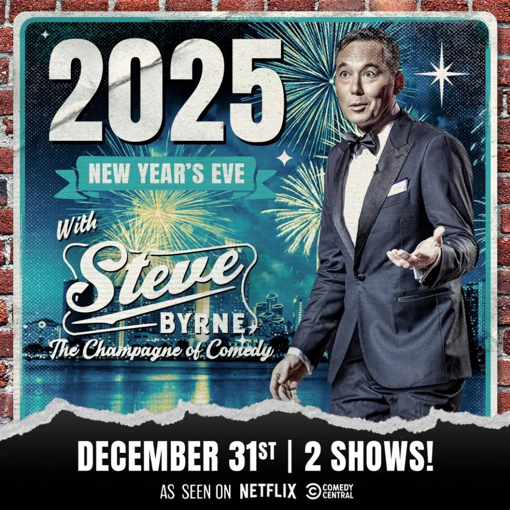 New Years Eve Events in San Diego 2024 featuring NYE 2025 with Steve Byrne at the American Comedy Co.