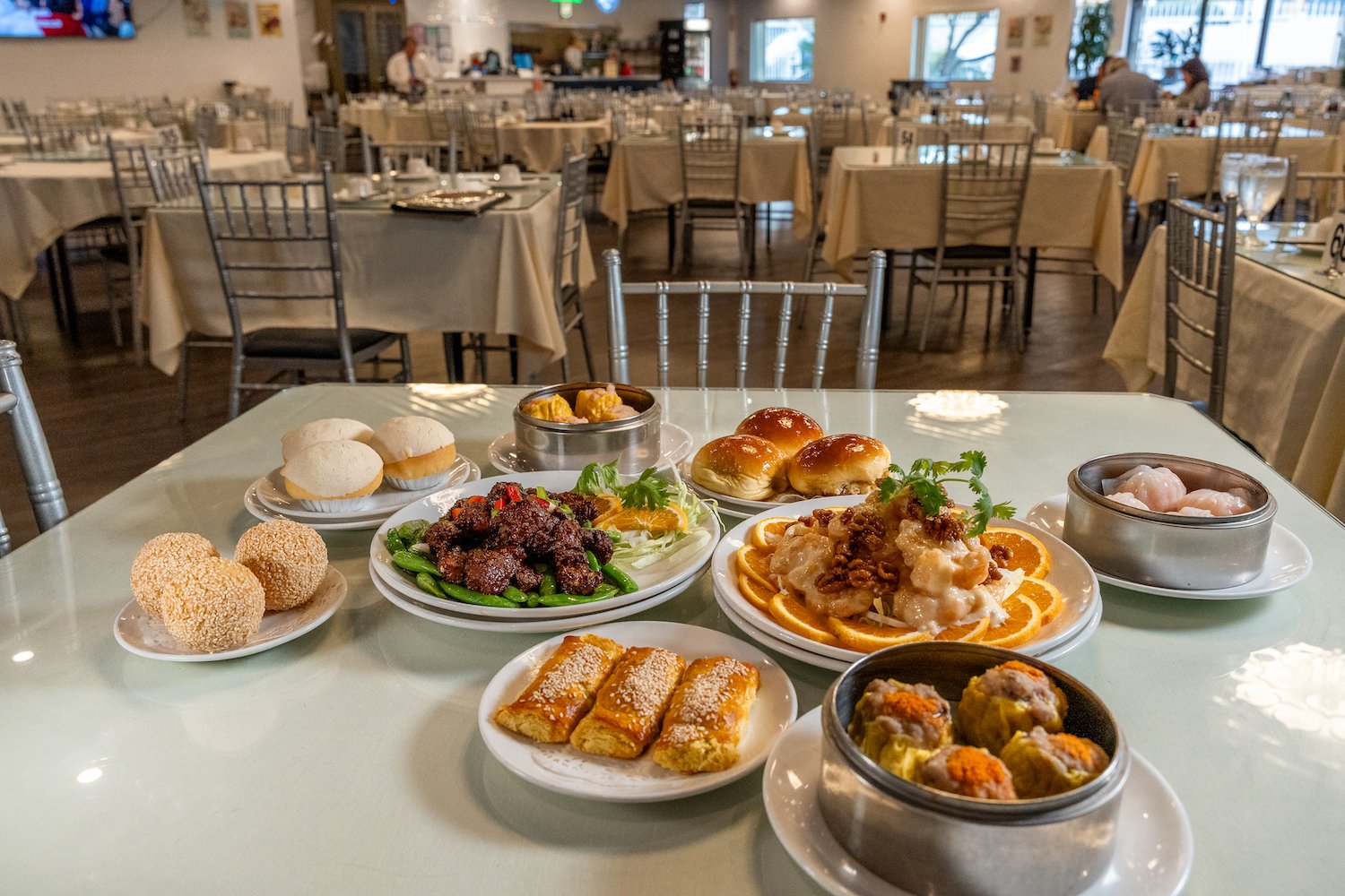 Food from San Diego dim sum restaurant Diamond Palace in City Heights