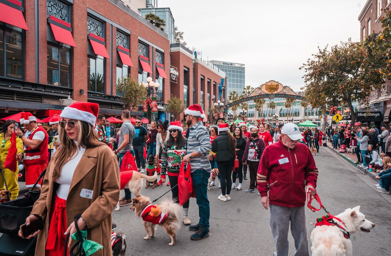 Things to do this weekend in San Diego December 12-15, 2024 featuring the Gaslamp Quarter Pet Parade holiday pet parade