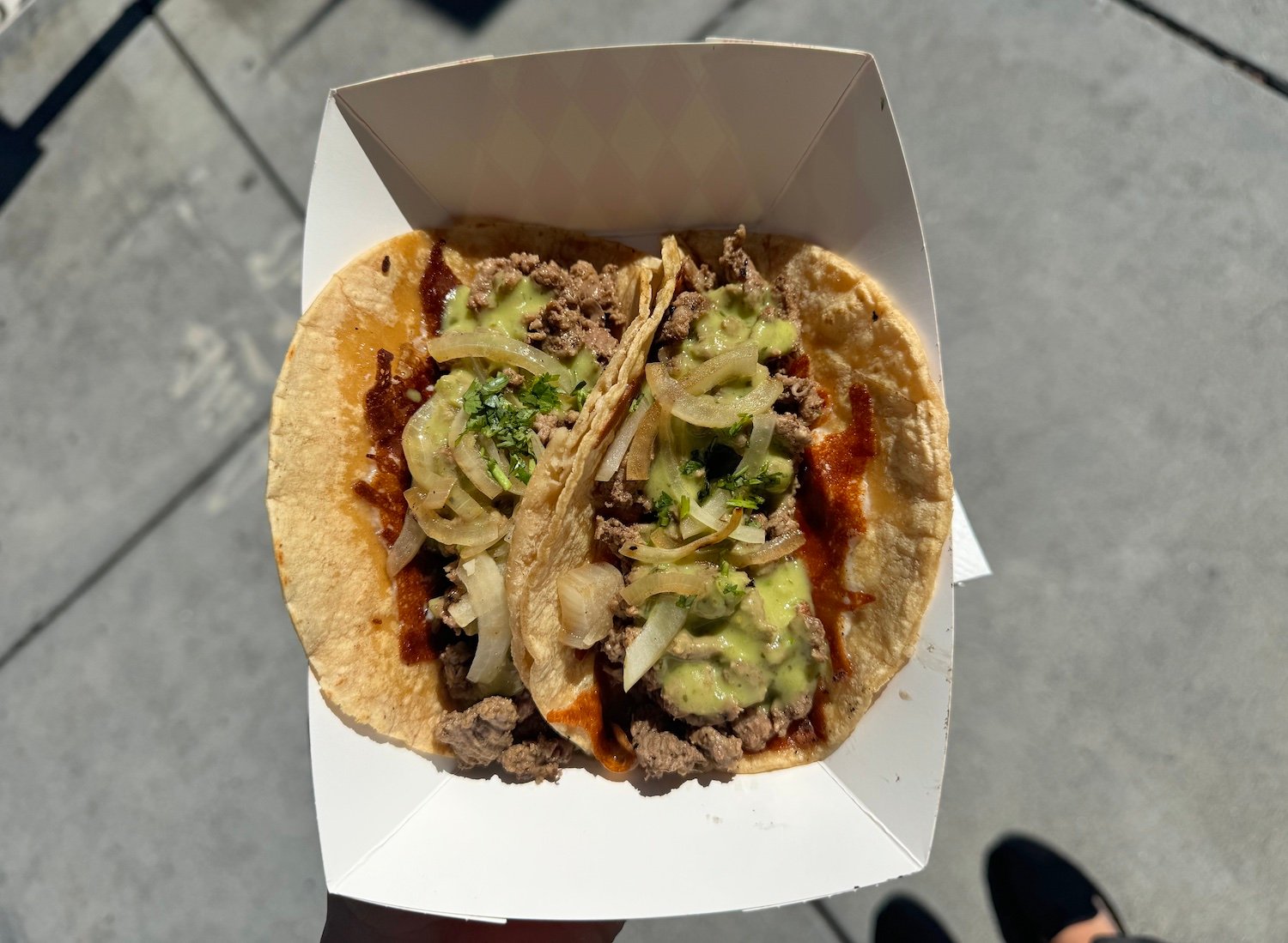 The "Beef" taco from San Diego restaurant Surf Me a Taco food truck