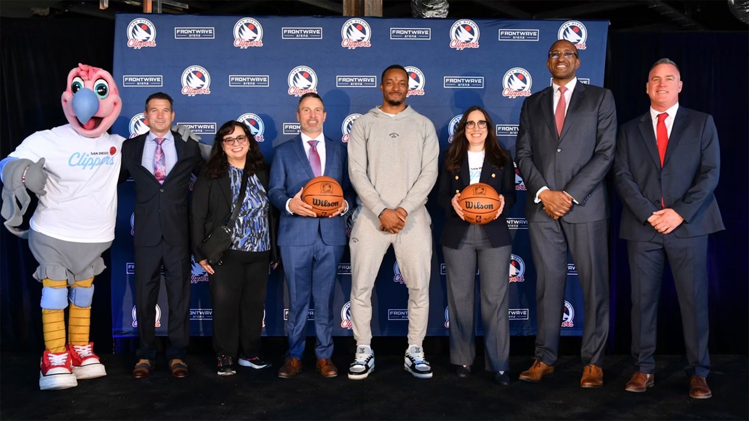 NBA G League team the San Diego clippers during an announcement of their relocation in 2024