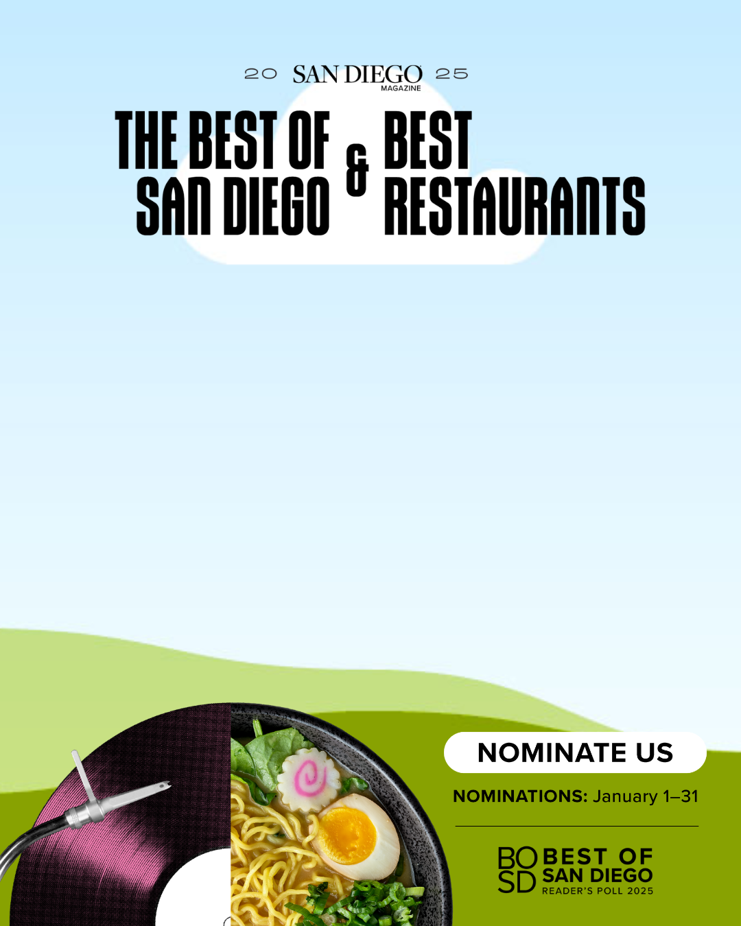 San Diego Magazine Best Restaurants & Best of San Diego Marketing toolkit Instagram in-feed post custom