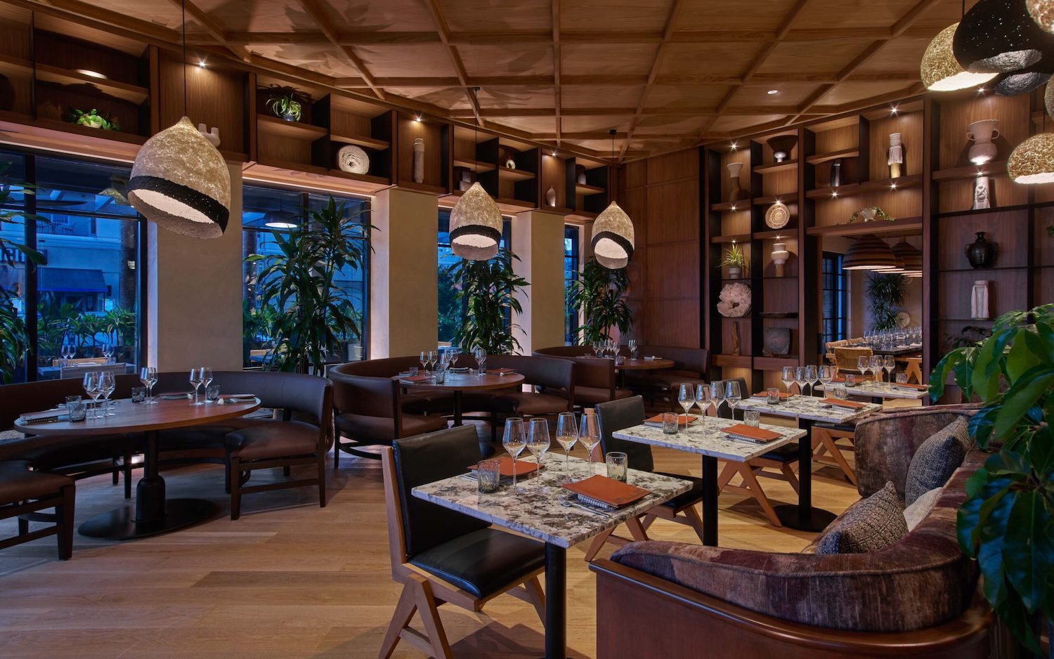 Interior of San Diego Michelin Restaurant Valle in Oceanside hosting Christmas dinners and a New Year's Eve event