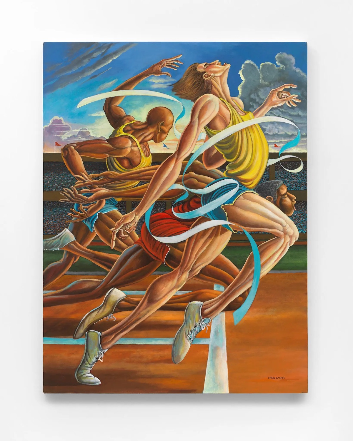 Dead Heat painting by NFL player and painter Ernie Barnes for the Olympics