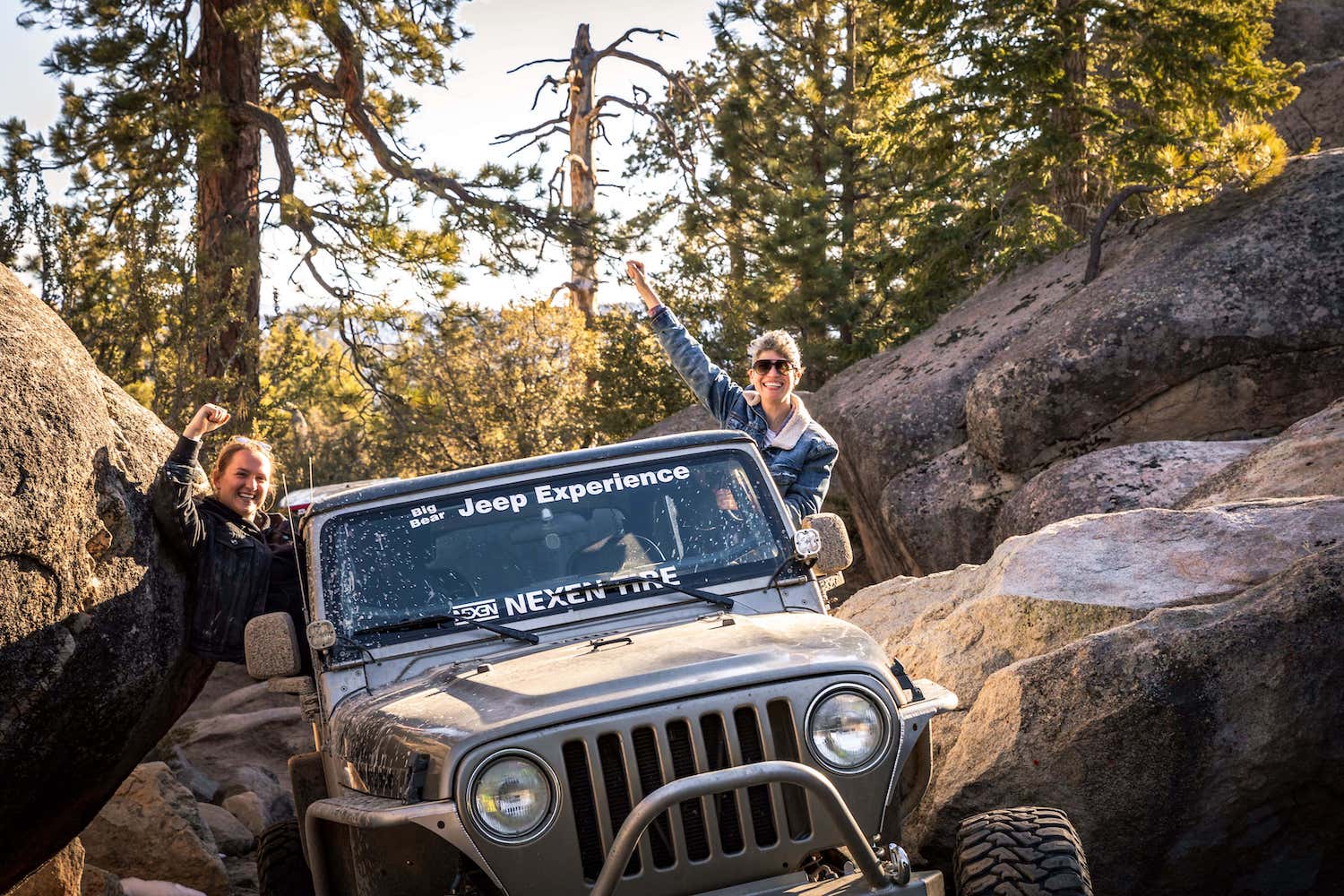 Visitors on a tour with Big Bear Jeep Experience tours in California