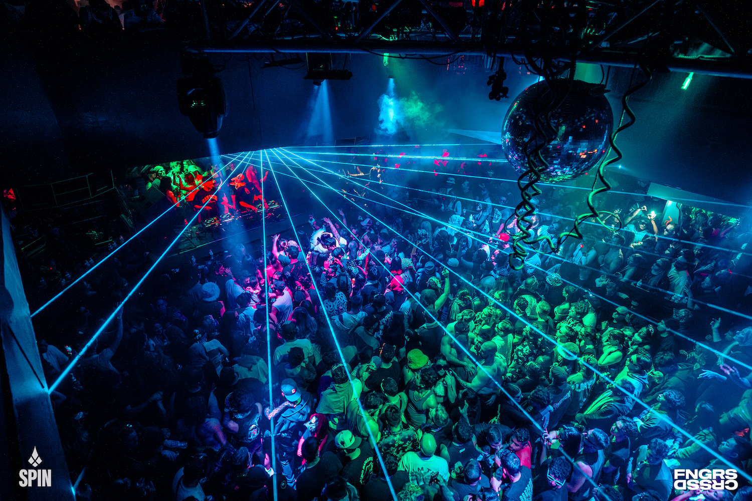 Interior of downtown San Diego electronic music dance club Spin Nightclub which is under new ownership in 2025