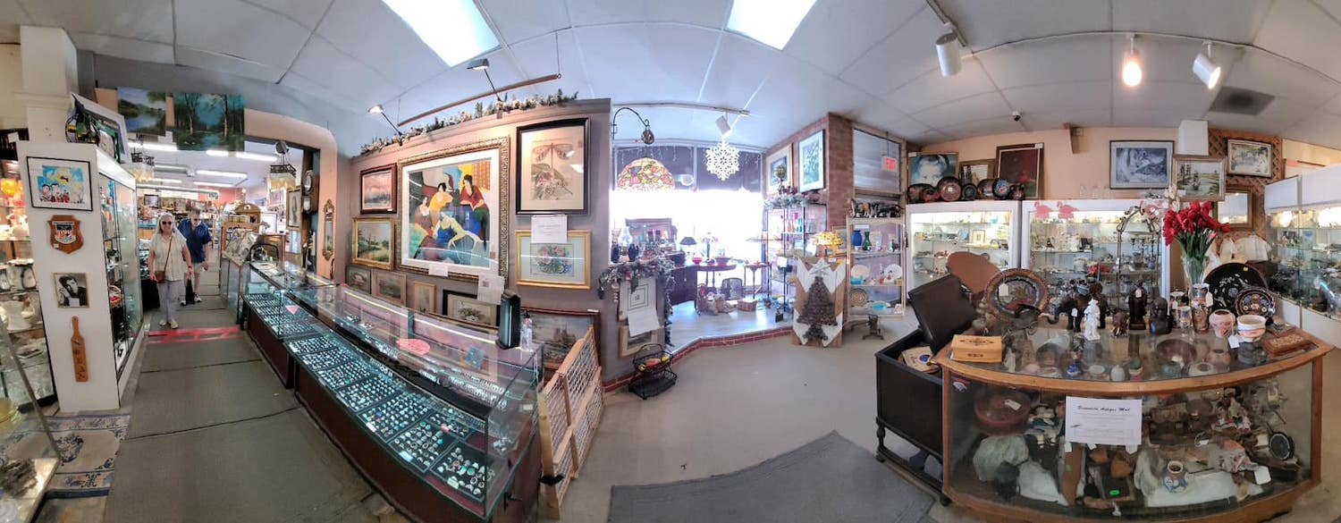 Interior of Escondido Antique Mall and thrift store in San DIEGO 