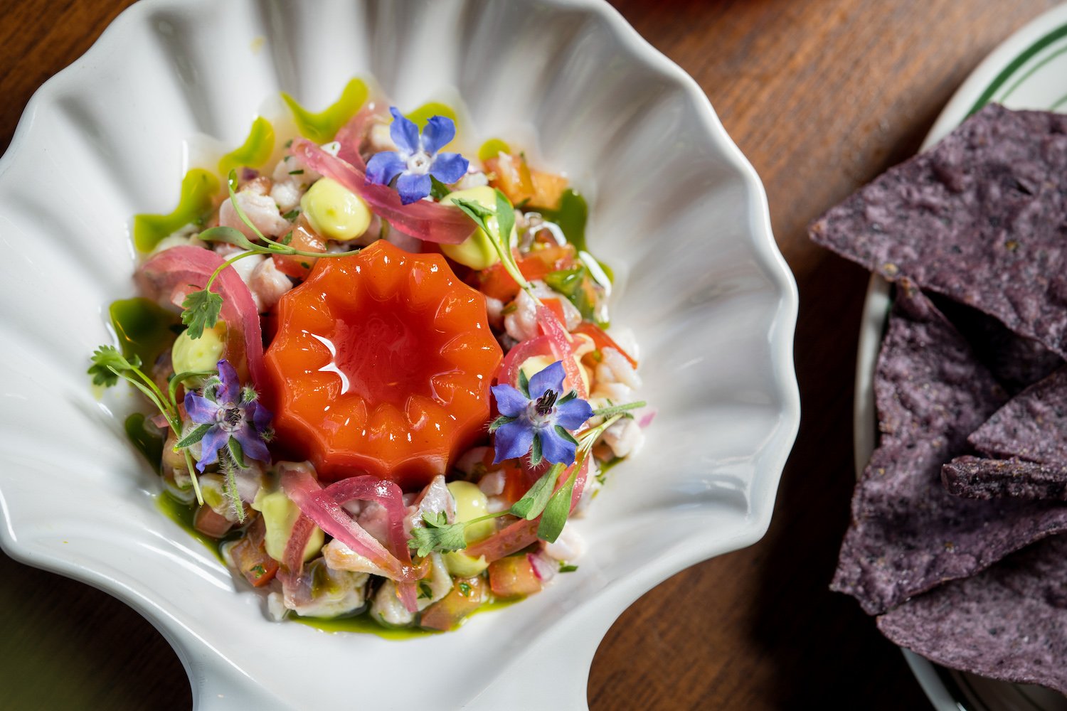 Ceviche and jello dish from San Diego restaurant Ponyboy at The Pearl Hotel in Point Loma