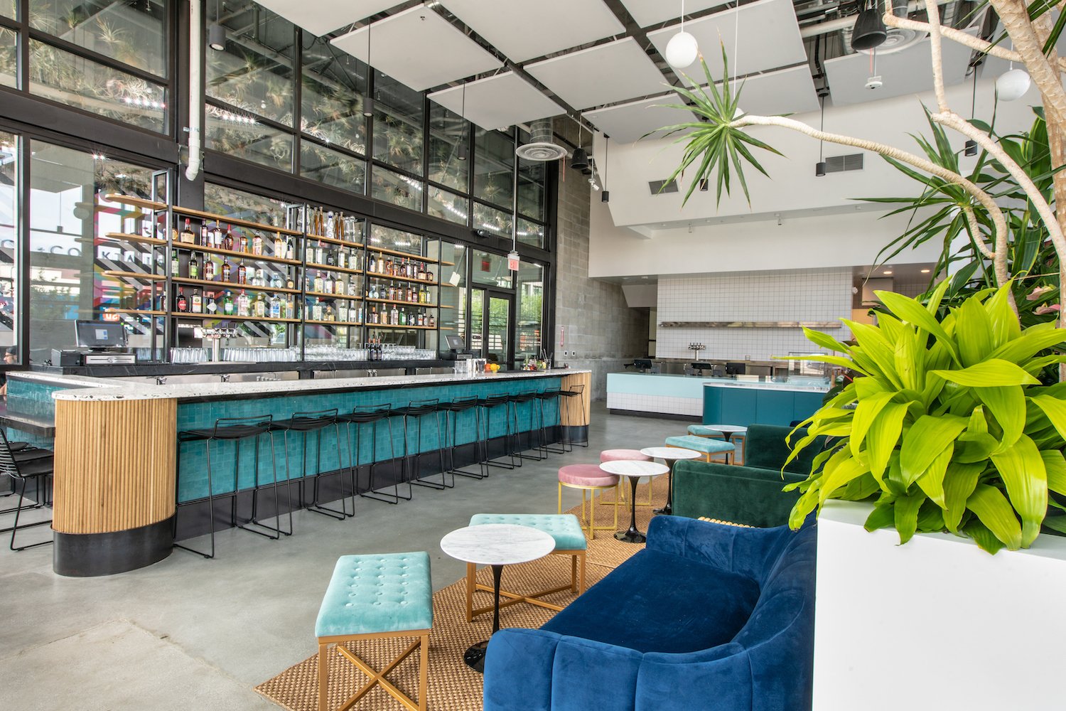 Interior of San Diego Michelin-recognized Mexican restaurant Lola 55 in East Village downtown