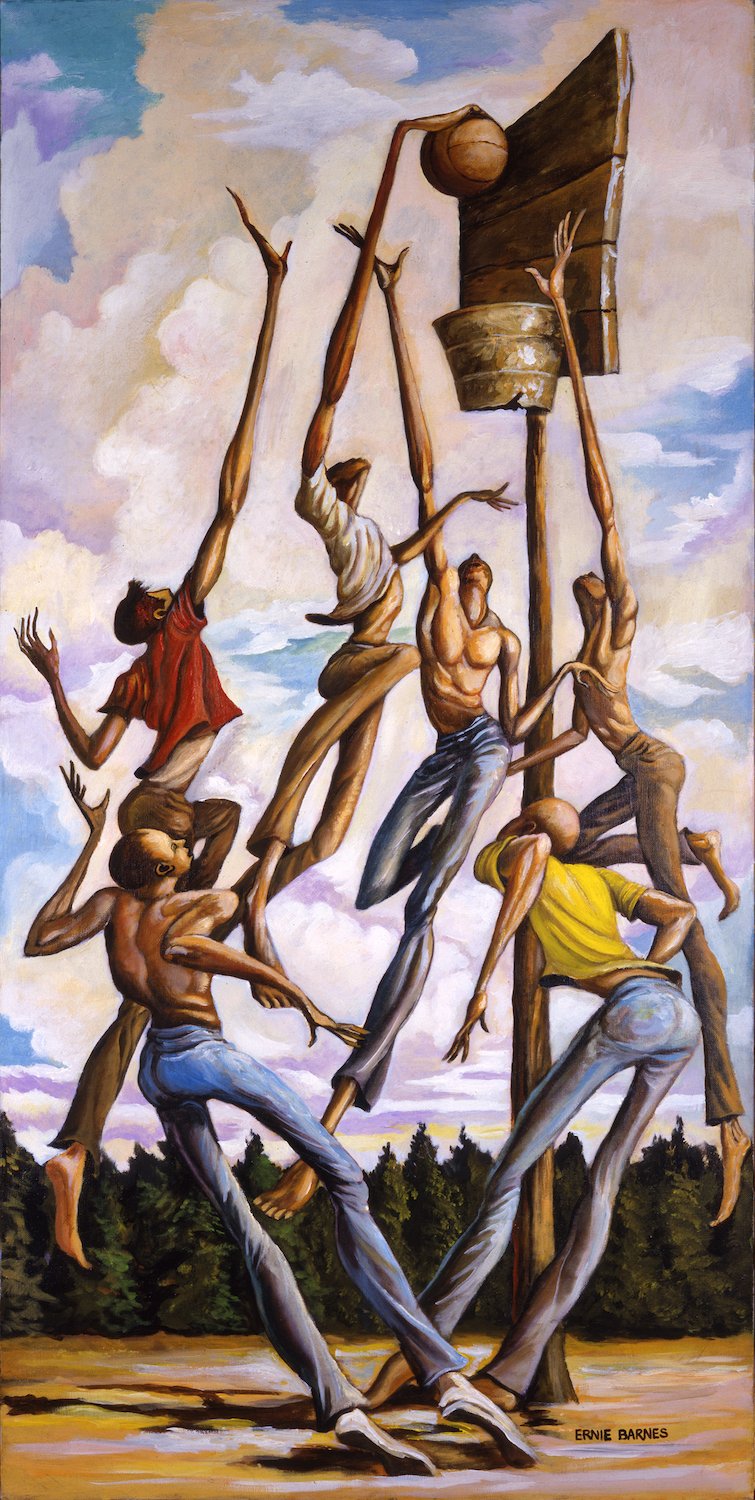 Skins and Shirts, 1988 by NFL player and painter Ernie Barnes as part of the 1984 LA Olympics