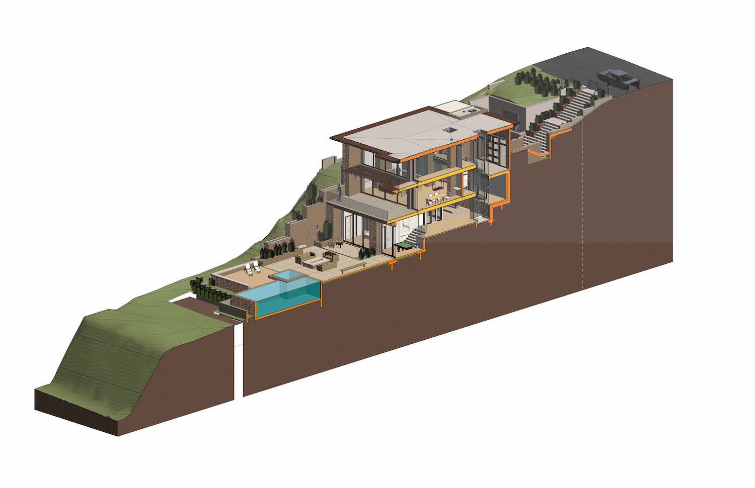 Rendering of luxurious Del Mar home owned by Kerry and Corrine Marsh and designed by architect Brian Church