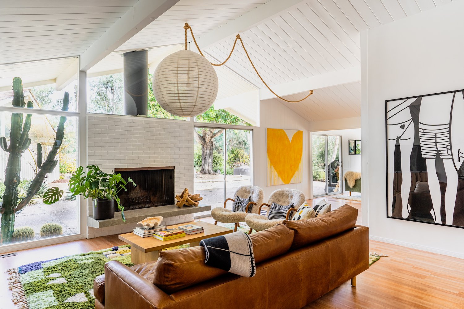 Interior of San Diego designer Raili Clasen's home and living room known for her work at Kelly Slater's Surf Ranch