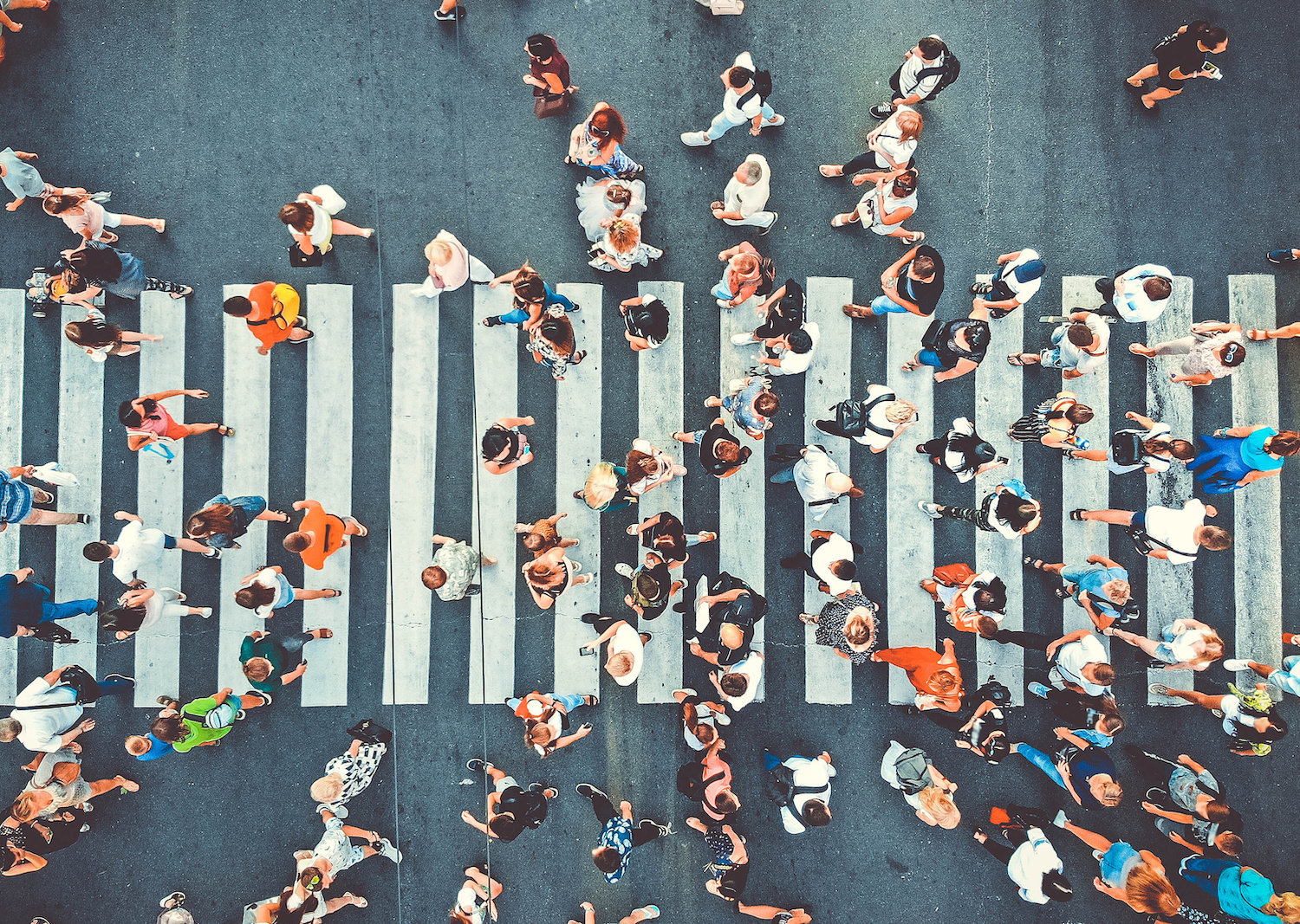 People walking on a crosswalk 