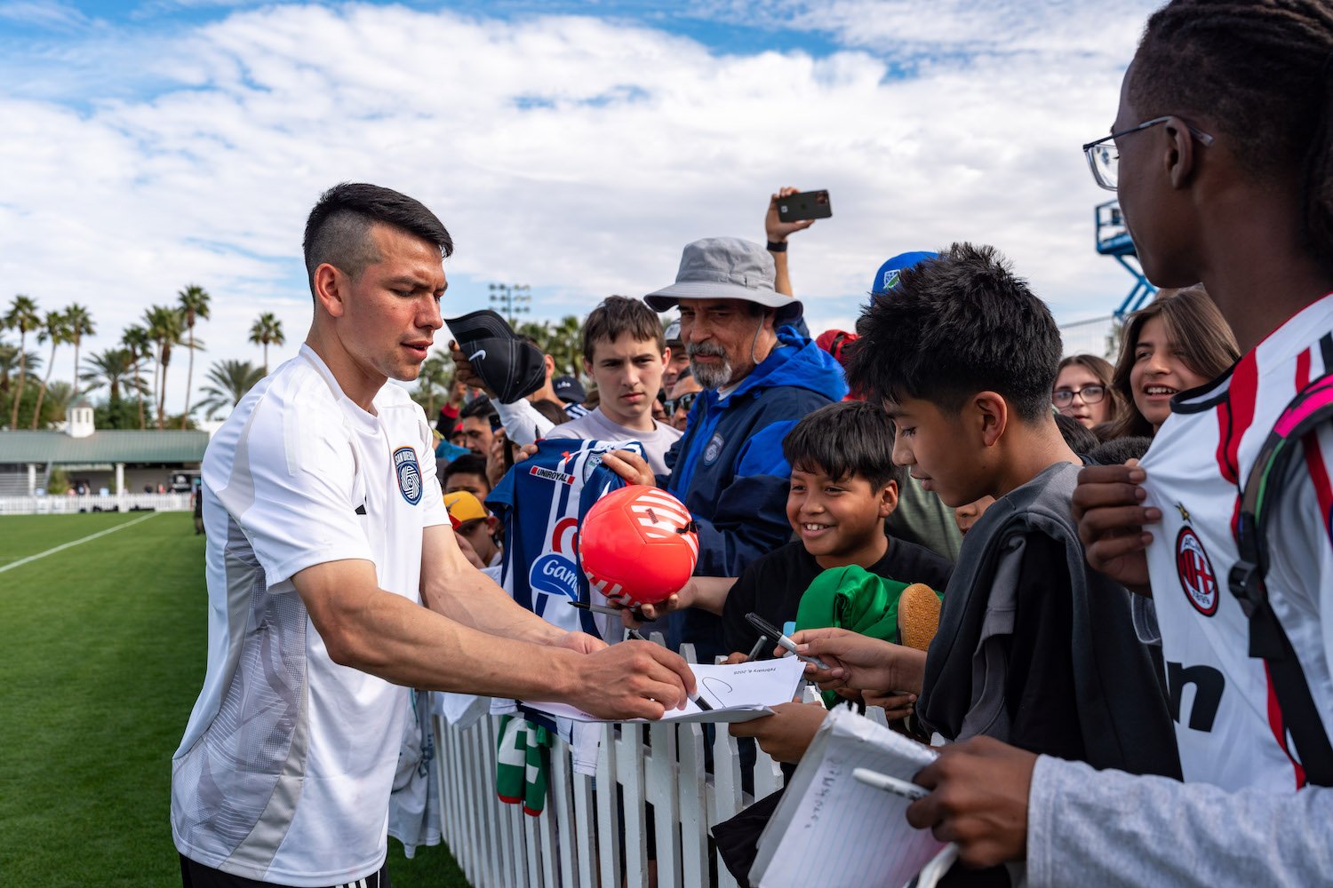 San Diego FC preseason MLS games  at the Coachella Valley Invitational featuring Hirving “Chucky” Lozano signing autographs