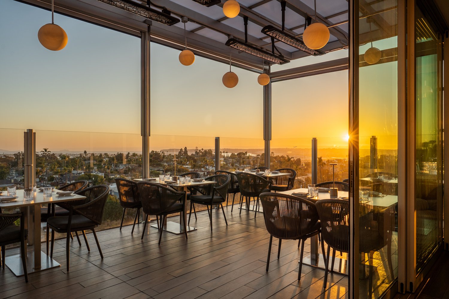 Interior of San Diego rooftop restaurant Communion at The Sasan in Mission Hills