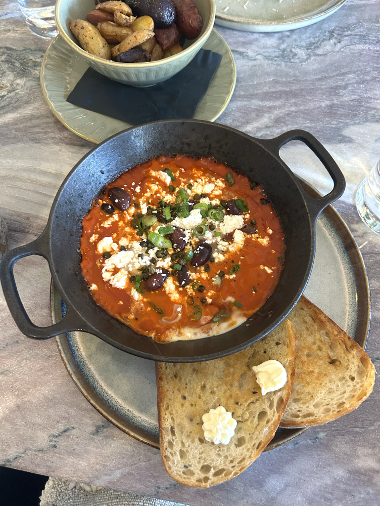 Shakshuka Eggs from San Diego restaurant Flora Kitchen + Bar in North Park