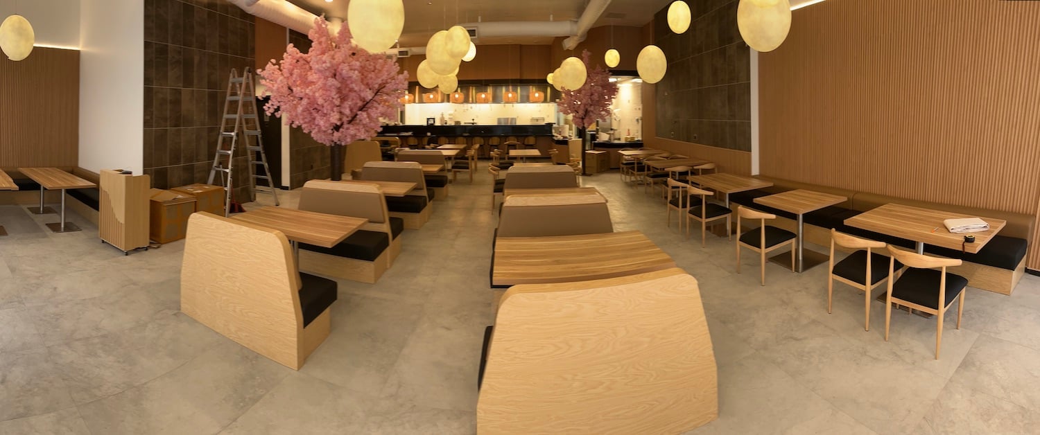 Interior of Japanese sushi restaurant Chef Jun's new locating coming to the Midway District in San Diego