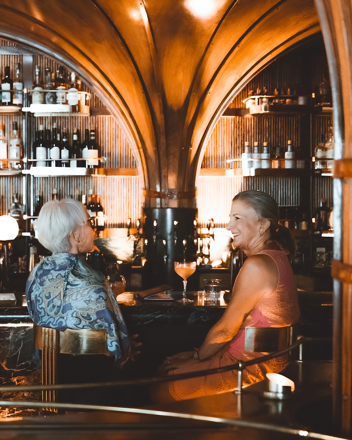 An old couple on a date at Little Italy restaurant Born and Raised