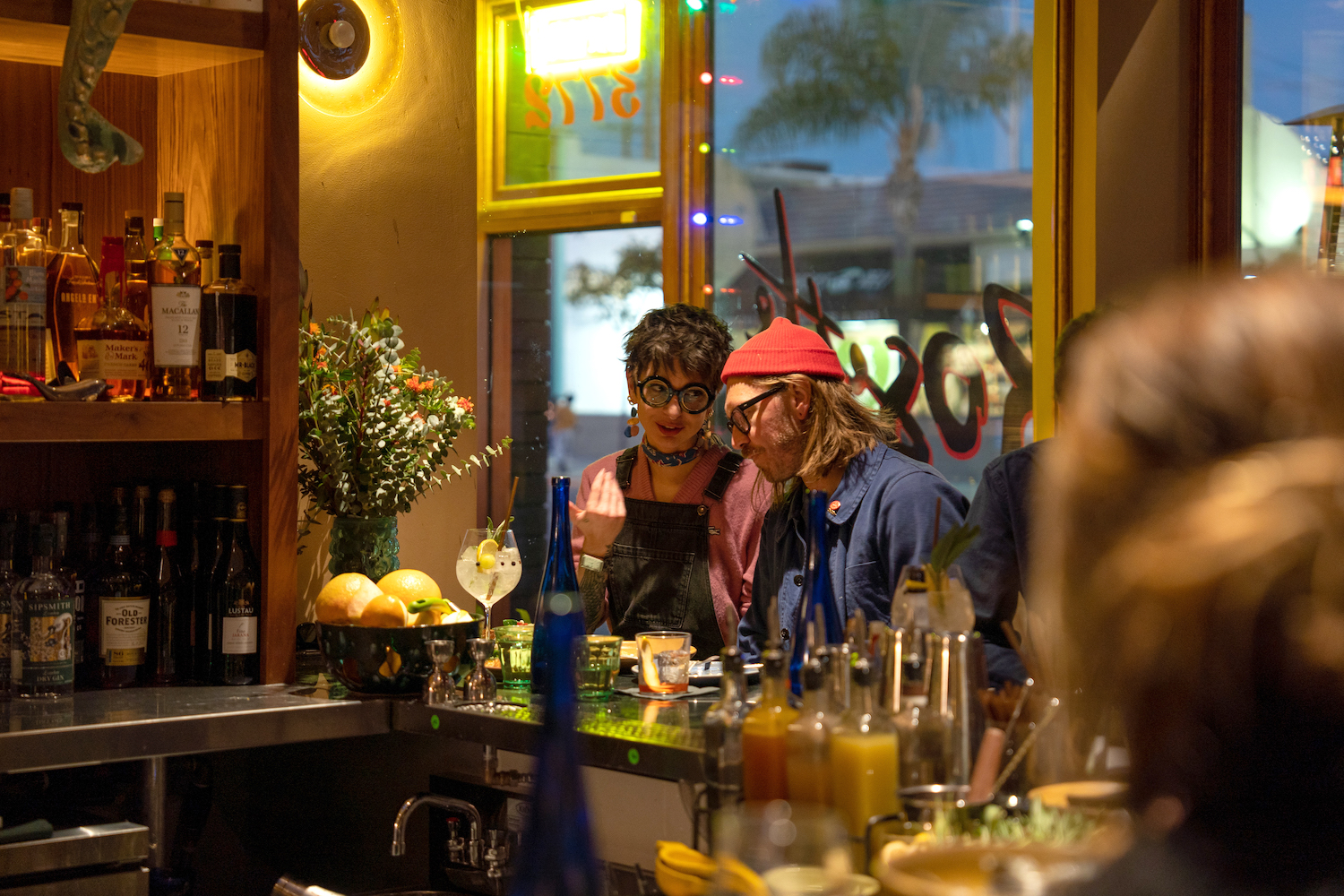 Couple on a date at seafood restaurant Mabel's Gone Fishing in North Park