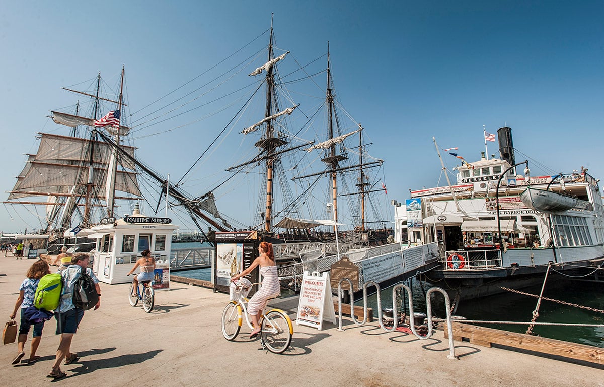 Exterior of the Maritime Museum of San Diego at the downtown waterfront