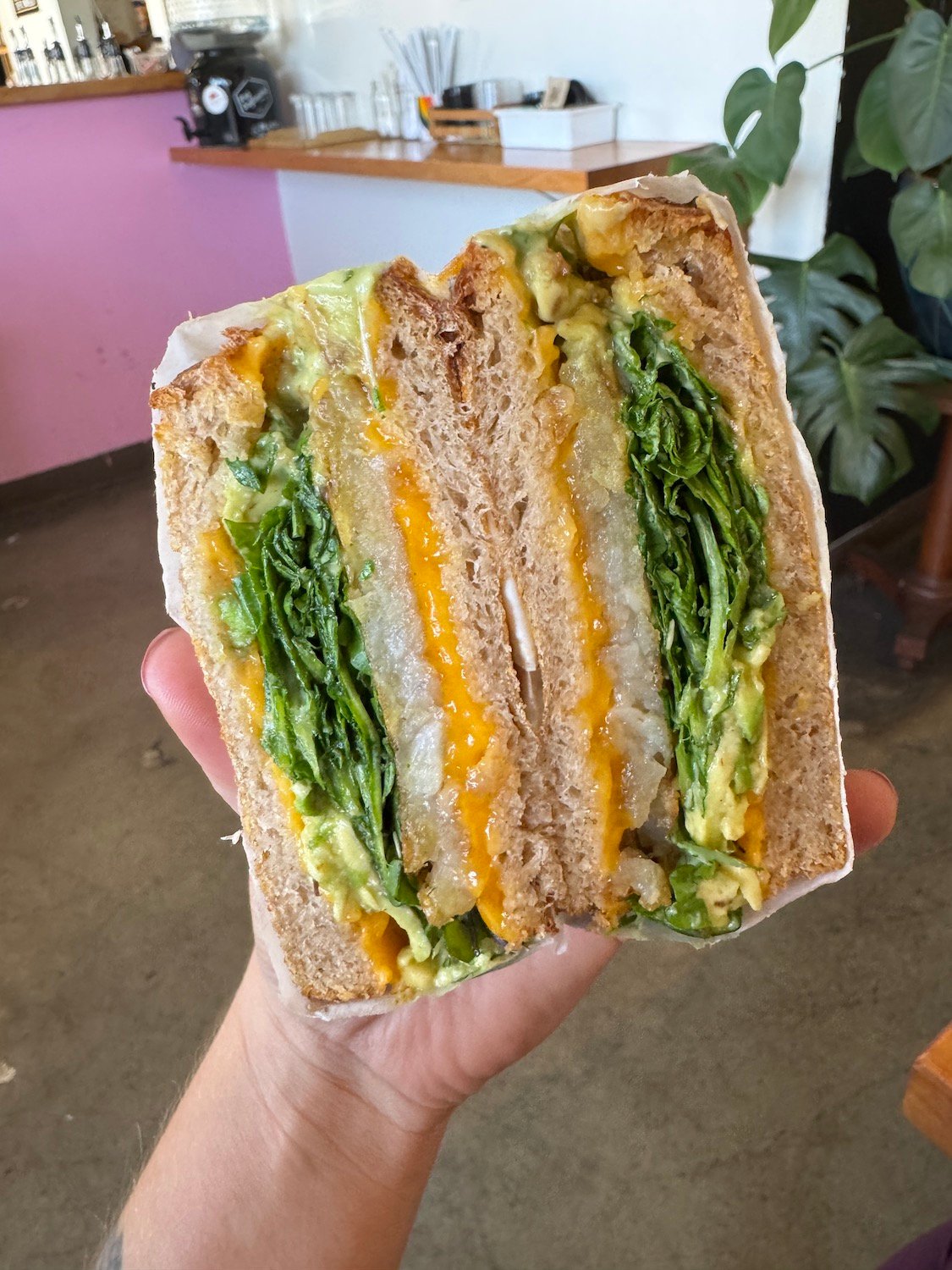 Hash N Cheese sandwich from San Diego restaurant Ultreya Coffee & Tea