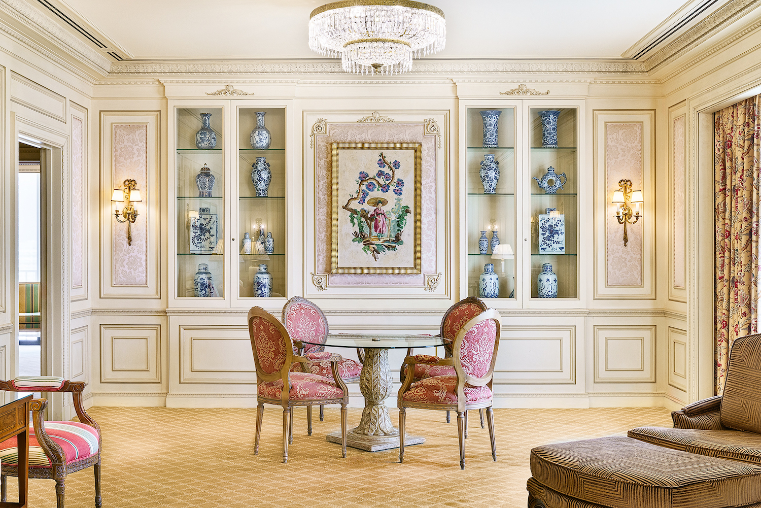 Interior of San Diego luxury hotel, The Westgate Hotel's Governor's Suite featuring classical decor